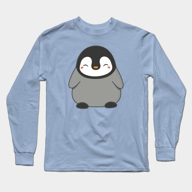 Cute Kawaii Winter Penguin Long Sleeve T-Shirt by happinessinatee